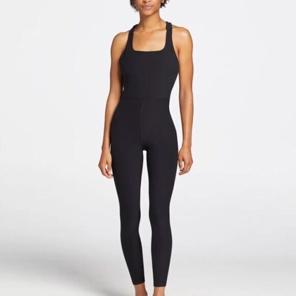CALIA by Carrie Underwood Pants - NWOT CALIA Women’s LustraLux Bodysuit Jumpsuit Black Criss Cross - Size L 12/14